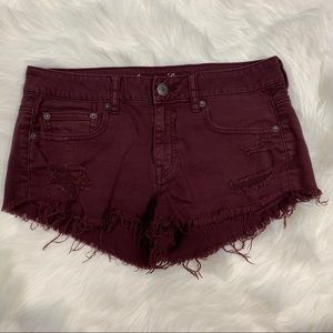 American Eagle Women’s Burgundy Shorts Size 8